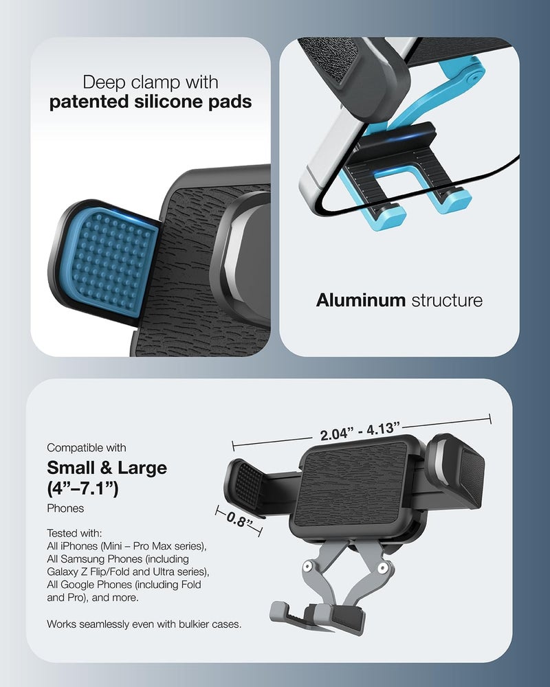 OEO Magnetic Phone Holder for Gym | Magnet Gym Phone Mount with Quick Release Clamp for Android & iPhone | Compatible with 4”–7.1” Phones & Thick Cases | Gym Accessories for Men & Women - Image 4